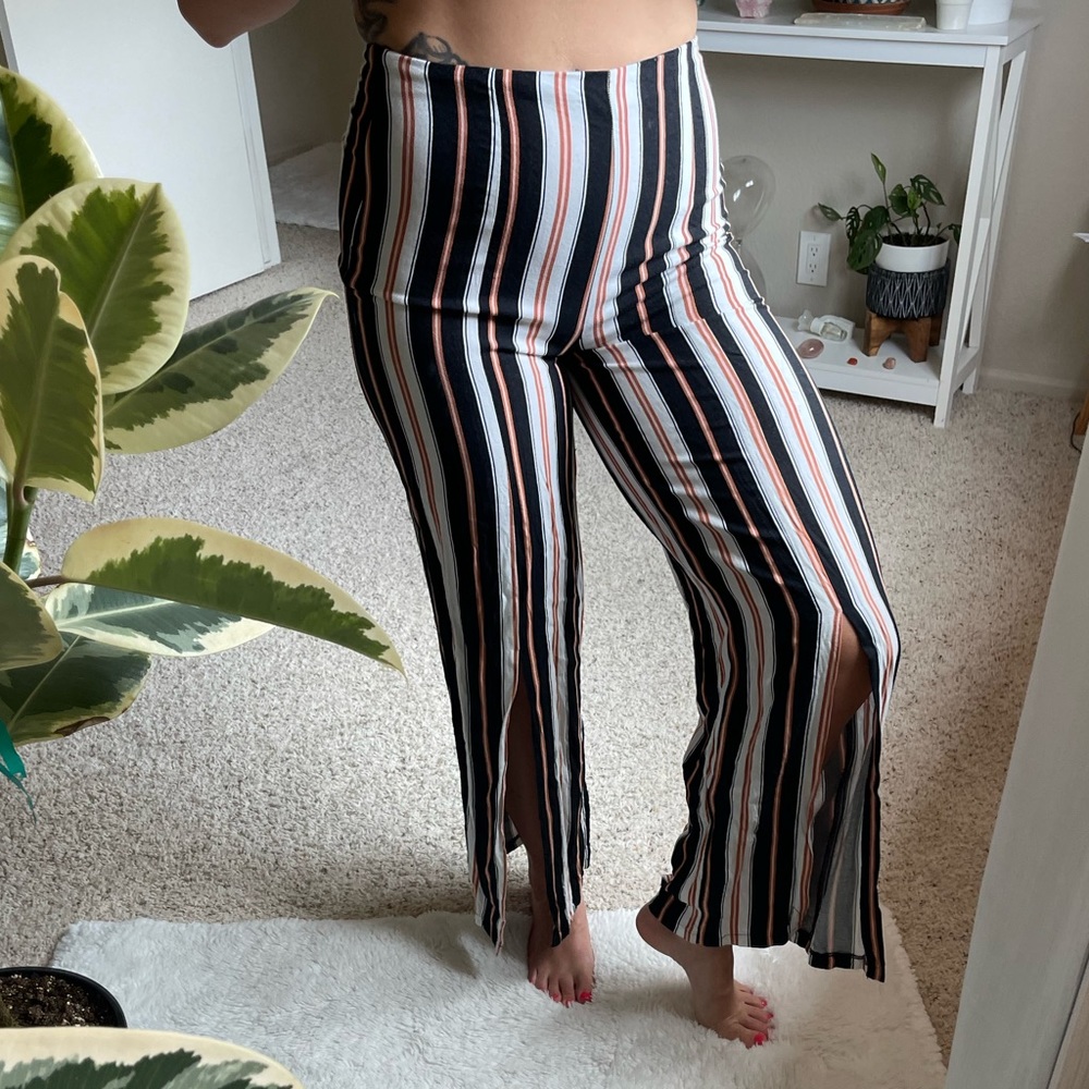Pinstripe flare pants
